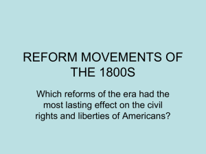 reform movements of the 1800s - pams