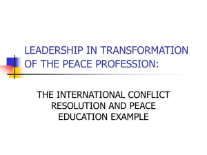 leadership in transformation of the peace profession