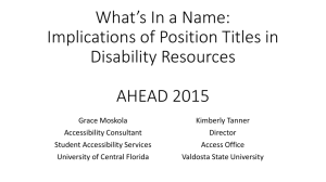 Implications of Position Titles in Disability Resources AHEAD 2015