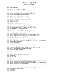 Pre-Calculus Assignments