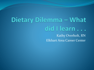 Dietary Dilemma * What did I learn