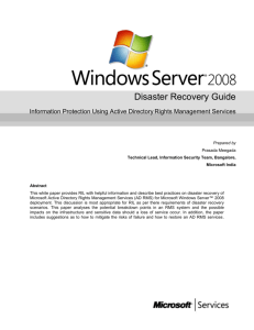 Disaster Recovery for Microsoft Active Directory