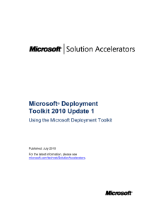 Introduction to Using the Microsoft Deployment Toolkit