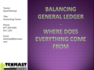 Time is Money – General Ledger Balancing (S8)