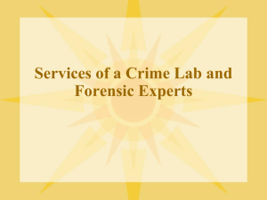 Services of a Crime Lab and Forensic Experts