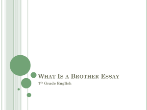 What Makes a Brother Essay