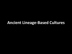 Ancient, Lineage-Based Cultures