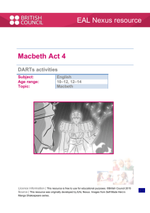 Macbeth Act 4 DARTs  - EAL Nexus