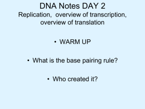 DNA Notes Day 2 PowerPoint