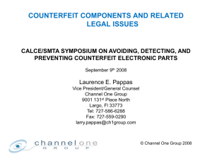 Counterfeit Components And Related Legal Issues