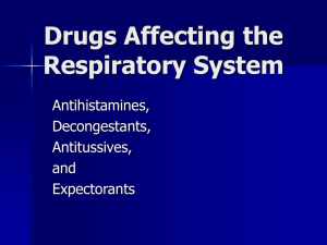 Drugs acting on respiratory system