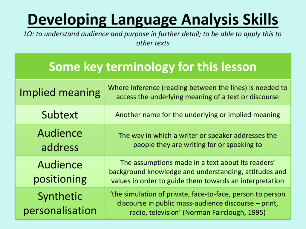 research analysis language