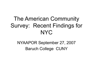 The American Community Survey: Recent Findings