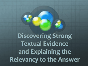 Power Point for Discovering Strong Textual Evidence Activity