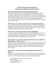 Course Descriptions Spring 2016 - Politics and Government| Illinois