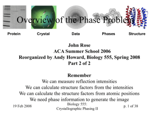 Phasing2 - ACA Summer School in Macromolecular