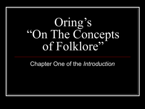 Oring's “On The Concepts of Folklore”
