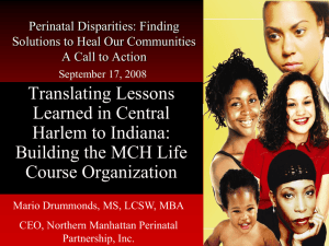 A MCH Life Course Organization - Northern Manhattan Perinatal