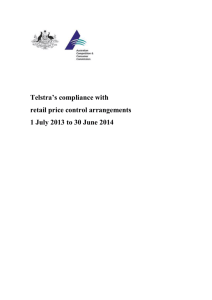 Telstra's compliance with the price control arrangements