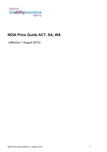 Price Guide ACT, SA and WA 2015