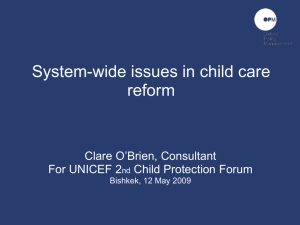 Progress and lessons learned on the reform of child care