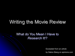 Writing the Movie Review