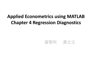 Applied Econometrics using MATLAB Chapter 4 Regression