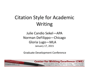 APA Writing Style - Montclair State University