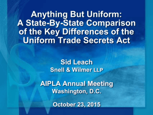 Anything But Uniform re Uniform Trade Secrets Act