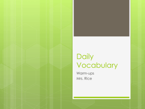 Daily Vocabulary