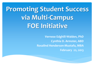 FoE for CCC: Multi-Campus Approach to Undergraduate Effectiveness