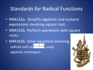 Standards for Radical Functions