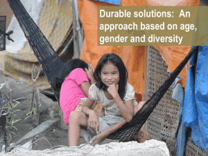 Durable solutions: An approach based on age, gender and diversity