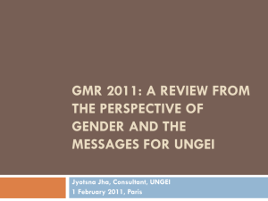 GMR 2011:A Review from the Perspective of Gender and the