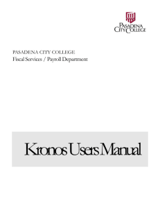 Kronos Manual - Pasadena City College