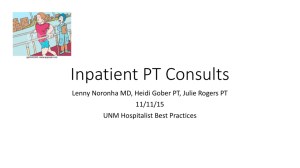 PT Consult Requests - UNM Hospitalist Wiki