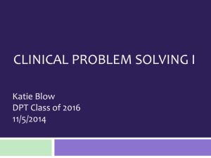 Clinical Problem Solving I Presentation