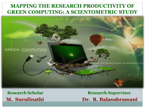 MAPPING THE RESEARCH PRODUCTIVITY OF GREEN