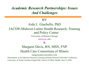 Issues and Challenges in Building Partnerships Within an Academic