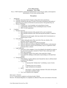 Civil Procedure – Peterson – Fall 2011