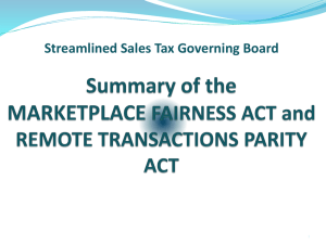 Marketplace Fairness Act Summary and RTPA Differences