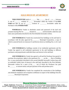 sale deed of apartment