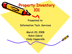 Property Inventory - Information Technology Services