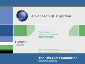 Advanced SQL Injection - Victor Chapela