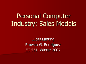 Personal Computer Industry: Sales Models