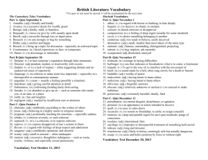 British Literature Vocabulary