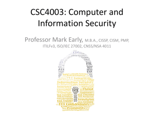 CSC4003: Computer and Information Security