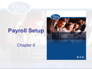 Chapter 8 Payroll Setup