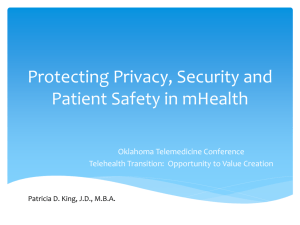 Protecting Privacy, Security and Patient Safety in mHealth
