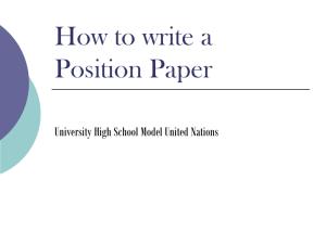 How To Write A Position Paper - Uhsmun